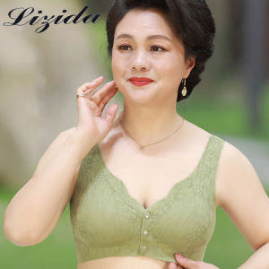 Lizida khóa các bà mẹ trung niên và già thoải mái tập trung trên đỉnh của sợi chỉ không có vành thép không có dấu vết Áo lót áo ngực