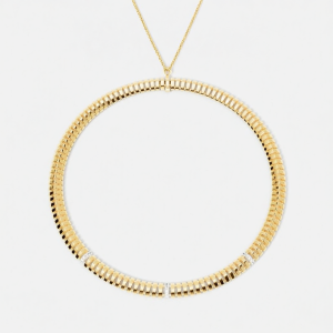 Golden Irregular Wide Fashion Necklace
