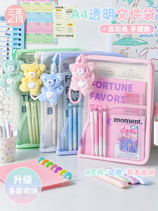 Large Capacity A4 Transparent File Bag Student Specialty Bag for Tutoring Handheld Document Storage Bag Multi-layer Subject Organizer Bag