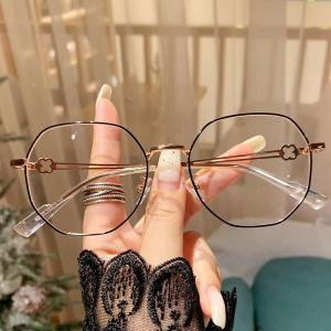 JN IMPRESSION New Metal Frame Anti-blue Light Glasses Large Frame 0 Degree Glasses