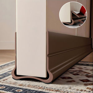 1Pc 93cm Self-adhesive Door Bottom Sealing Strip PVC Flexible Door Gap Wind and Dust Proof Weather Strip with Soundproofing Felt