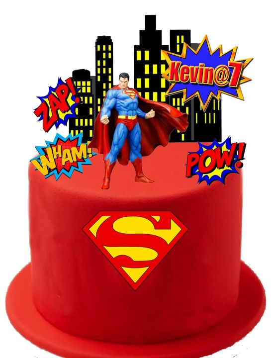 Bread Superman Theme Happy Birthday Party Decoration Balloon Banner Cake  Toppers Set | Fruugo NO