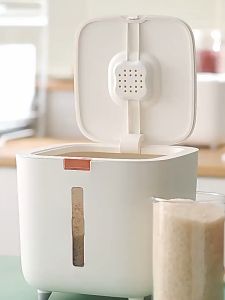 5/10 กก. ลังข้าวสาร กล่องเก็บข้าวสารแบบ Pop - up สำหรับเก็บอาหารแห้ง ป้องกันแมลงและความชื้น เกรดสำหรับอาหาร