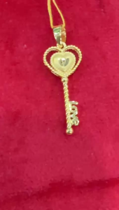 Poh Heng Jewellery 22K Key Pendant in Yellow Gold [Price By Weight]