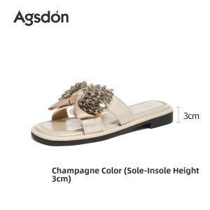 Agsdon | Glitter Bow Summer Slip-Ons Sandals