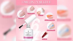 BORN PRETTY 15ML 6 IN 1 Nail Glue Gel for Acrylic Nails Soak off Base Gel Top Coat UV Extension Nail UV Gel False Nail Tips Gel