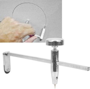 Circle Cutter Compass Style Plasterboard Punch Tool with Precision Scale and Comfort Grip for Easy Notching and Cutting