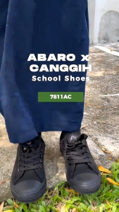 ABARO Secondary Black Canvas School Shoes 7811