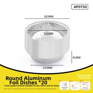 AICANLE | Air Fryer Oven-Safe Heavy-Duty Aluminum Foil Containers