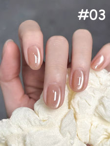 1-24pcs PSK Light Smoke Cat Eye Gel Nail Polish New Nude Porcelain White Cat Eye Nail Art Versatile Glass Bead Crystal Cat Eye