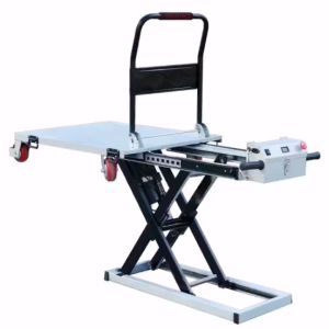 WEIAIBLD Electric Lifting trolley Portable Lift Hydraulic Platform Load 300kg Hydraulic lift Heavy-duty cart Scissor Hand Push Small Lift Long lasting battery life