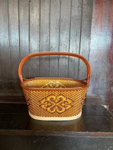 ตะกร้า ทำบุญ ตะกร้าหวาย ตะกร้าใส่ของ ตะกร้าหวาย ทรงรี