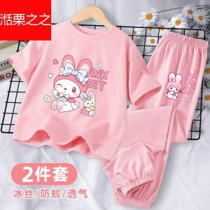 Girls Summer Cotton Sportswear Short Sleeve Outfit Cute Childrens Clothing Set Baby Kids Fashionable Clothes Ensemble