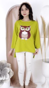 Baju Atasan Wanita Motif OWL Printing