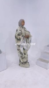 Mukena Dewasa Traveling Mini Pouch 2in1 Laser Cut Motif Bahan Katun Resleting