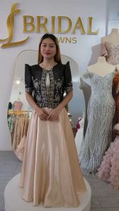 High-end Embroidered Modern Filipiniana Bolero Top