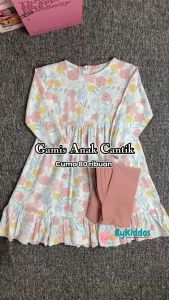 ByKiddos - Gamis Syakila Anak Perempuan / Baju Muslimah Anak Lokal Free Hijab / Fashion Anak Gaya Muslim