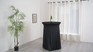 Polyester Elastic Rectangular Table Skirt 6FT Wedding Banquet Hotel Conference Cold Dining Sun Skirt Tablecloth