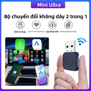 Hộp Thông Minh Mini Ultra Car Bộ Chuyển Đổi Không Dây CarPlay Android Auto Cho Xe Nguyên Bản - Nâng Cấp Kết Nối Xe Thông Minh