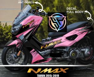 stiker decal nmax 2019 grafis pink stiker full body