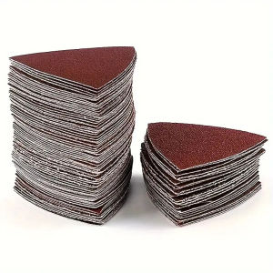 10/60Pcs triangular sandpaper self-adhesive matte brush surface grinding disc 90 * 90 * 90mm suitable for wood grinding