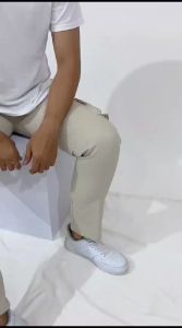 PAMELO STORE - Celana Cargo Panjang Pria Big Size Jumbo Star Denim Krem