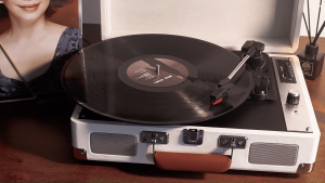 Mzeliking Portable Suitcase Vinyl Record Player 3-Speed Turntable Input RCA Output Vintage Phonograph for Home Decor Gift
