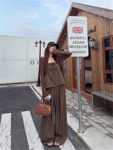 QIAONIAOGE | High Waist Wide Leg Casual Commute Style Early Autumn Pants Womens Loose Fit Trousers Mountain Series A-Line Skirt