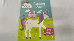 Unicorn Magic Glitter Activity & Mazes Word Search Colouring Book with Glitter Poster for Kids