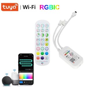 ตัวควบคุมไฟอัจฉริยะ Tuya Wifi 12V 3 ขา บลูทูธ RGBIC พร้อมเซ็นเซอร์เสียง ควบคุมไฟ LED RGBIC รองรับ Alexa และ Google Home