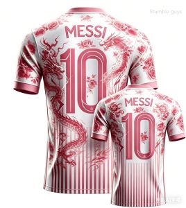 Potdemiel | Summer Men Messi 10 T-shirt Football Sportswear Short Sleeve Oversized Fashion Athletic Tee Tops Kids Clothes Boys