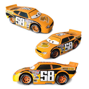 Takara Tomy | Pixar Cars General Mobilization Yellow No. 58 McQueen Black Warrior Board Teeth Police Car Electroplating Toy Car Model Gifts