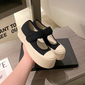 Casual Zhao Lu Si Same as Mary Jane Shoes for Women Summer Denim Magic Sole Ugly Big Head Thick Base Sponge Cake Shoes