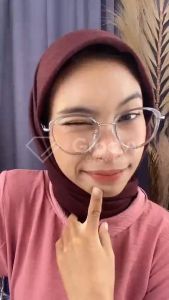 Groovy Eyewear - Kacamata Tasya Cat Eye Bulat Minus Photocromic Antiradiasi