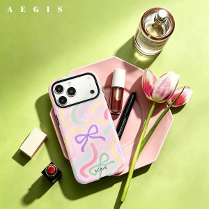 Potdemiel | Pastel Multicolor Bow Doodle Double Layer Hard Shell for iPhone 17 16 15 14 Plus 13 Pro Max Anti-Drop Shockproof PC Case