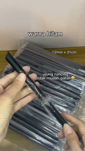 【500 PCS】Sedotan Hitam Boba Steril 12mm 18cm Higienis Tebal Sedotan Lancip Runcing