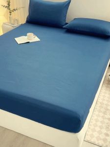 ชุดผ้าปูที่นอน 3/3.5/4/5/6 ฟุต ผ้าปูสีพื้น กันไรฝุ่น พอดี