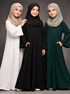 [NEW] Maryam AISYAH 3.0 Budak Wanita Muslimah Jubah with pocket -(Material Itlain Cey Ironless) Clothing Baju