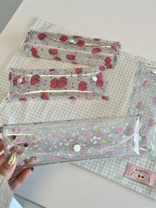 Ins Style Strawberry Cherry Transparent Pencil Case