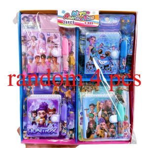 Bandai | 2026 Hot Girl group Girls Notebook Cartoon Stationery Set Notebook and Ballpoint Pen Small Set Student Gift Stationery
