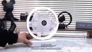 Desktop Oscillating Fan Key attributes: Cyclone Cool Wind Stepless Brightness Adjustment Type-C charging