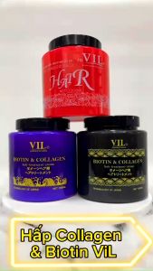 Hấp dầu siêu mềm mượt 3D vil dầu xả tóc collagen và biotin phục hồi tóc khô xơ hư tổn giúp tóc mềm mượt tự nhiên và bảo vệ màu tóc sau nhuộm hũ dung tích 1000ml