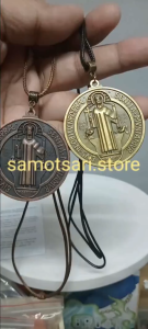 #BMA150 St. Benedict Big Medallion Necklace (adjustable tali Mas Pinahaba)