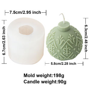 3D Christmas Ball Candle Silicone Mold Geometric Striped Sphere Gypsum Epoxy Resin Mold DIY Soap Candle Making Home Decor