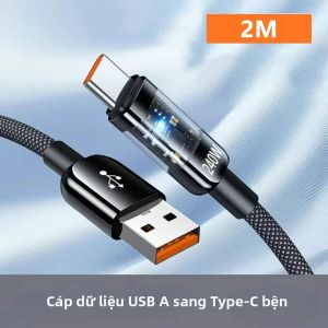 Cáp Sạc Nhanh Siêu Tốc 240W Nylon USB A Sang Type C Dành Cho Samsung S26 Huawei iPhone 17 16 - Dây Sạc Bền Bỉ Với Dòng Điện Tối Đa 6A