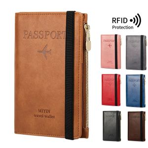 RFID ANTI Blocking Thin Passport Holder Cover Case Travel Wallet for Men Women Multi-Function ID Bank Card Holder Accessories