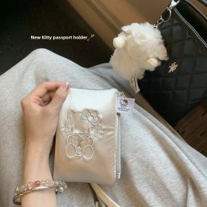 Silver Gradient Gloss Passport Bag High-End Looking Family Storage Organizer Card Holder Document Bag for Travelers