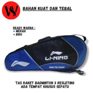 Tas   Raket Badminton 3Resleting kuat dan tahan air
