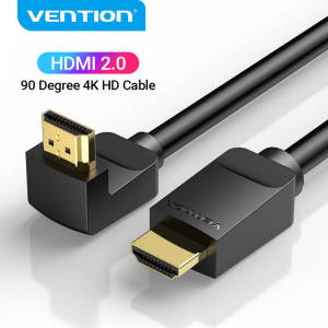 Vention HDMI Cable 4K HDMI 2.0 Cable 90 270 Degree Angle Adapter Cord for Smart TV Nintendo Switch PS5 PS4 Splitter Video Audio 90 Degree HDMI Cable 1M 2M 3M