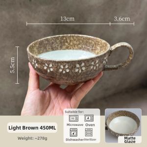 SHELI | Rustic Coarse Pottery Yogi Style Breakfast Yogurt Dessert Bowl